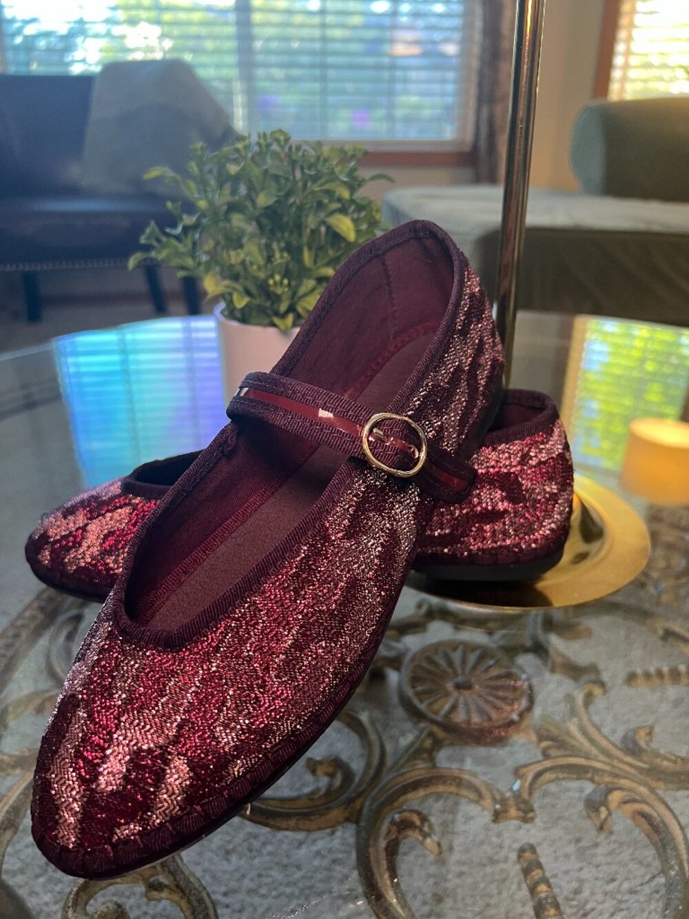 "FLABELOUS" MORI BURGUNDY MARY JANE size 39 -Made in Spain